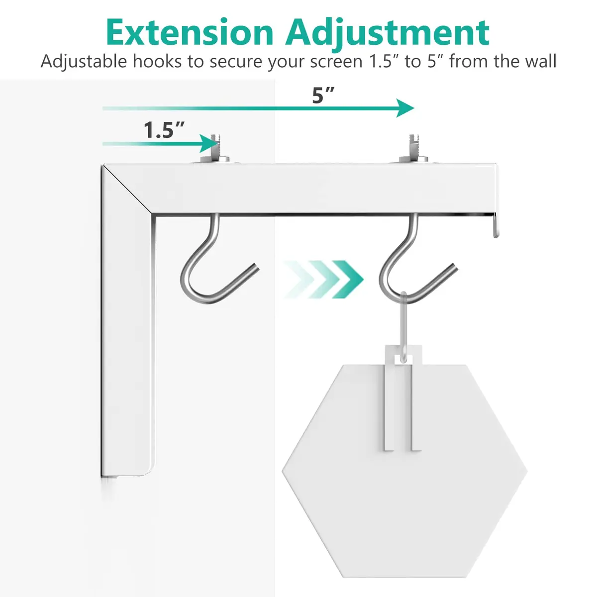 WALI Universal Projector Screen Ceiling Mount, Holds up to 66 lbs | 30kg Capacity L-Brackets - view 5