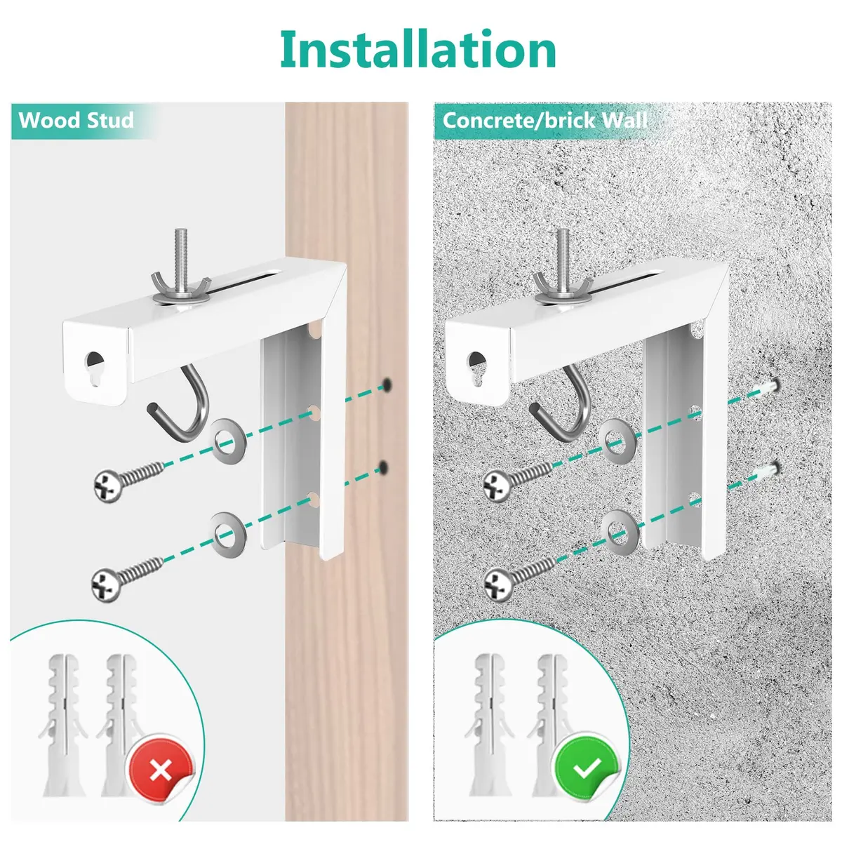 WALI Universal Projector Screen Ceiling Mount, Holds up to 66 lbs | 30kg Capacity L-Brackets - view 7