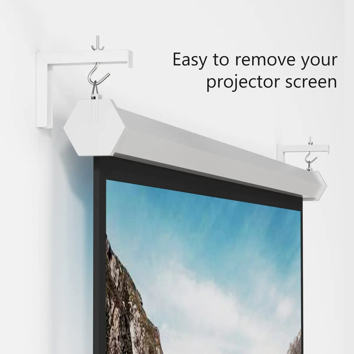 WALI Universal Projector Screen Ceiling Mount, Holds up to 66 lbs | 30kg Capacity L-Brackets - view 3
