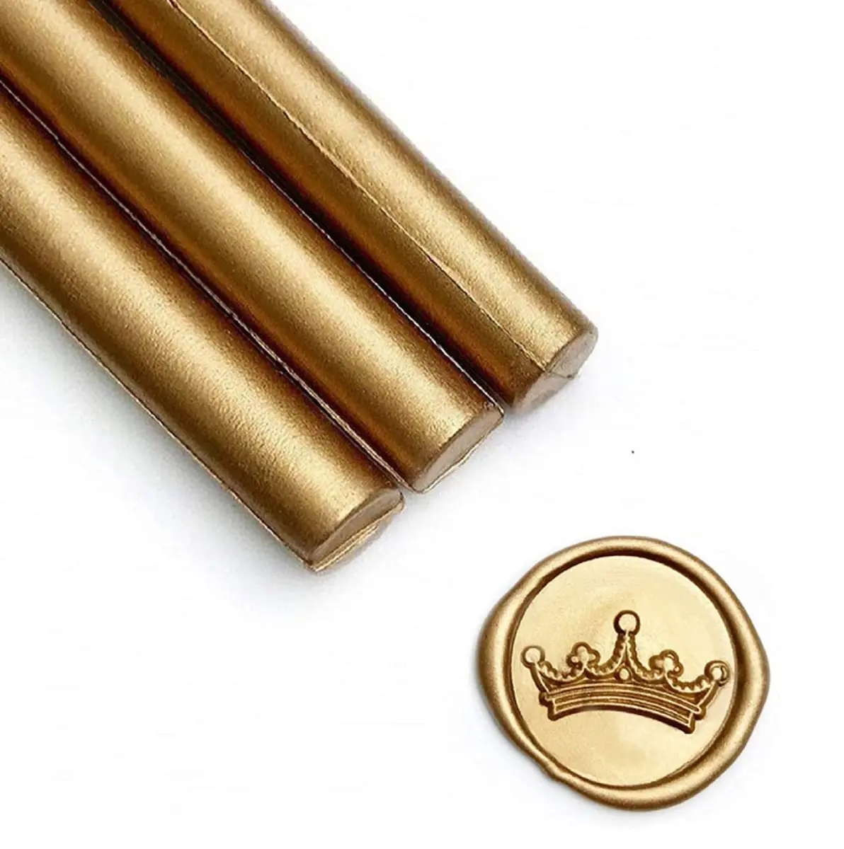 UNIQOOO Metallic Antique Gold Sealing Wax Sticks for Glue Guns | 8 Sticks, 5.5" Length - main product image