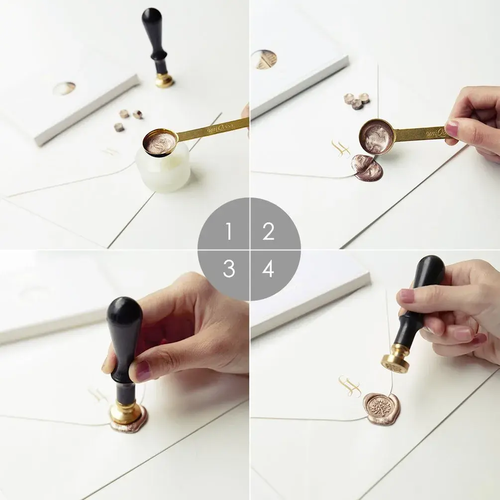 UNIQOOO Metallic Antique Gold Sealing Wax Sticks for Glue Guns | 8 Sticks, 5.5" Length - view 5