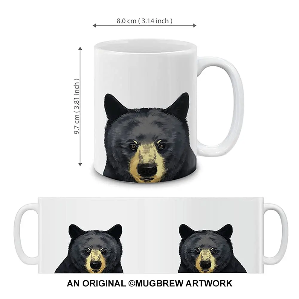 MUGBREW Cute Animal Black Bear Ceramic Coffee Mug 11 OZ | Unique Animal Design for Daily Use - view 3