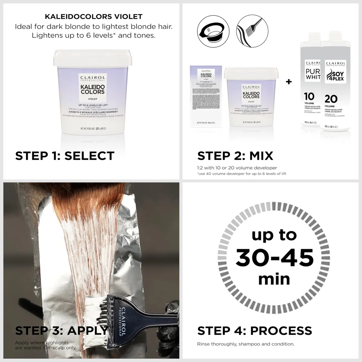 Clairol Professional Kaleidocolors Hair Lightener 1 oz. | Tones Highlights in 10 Min - view 3