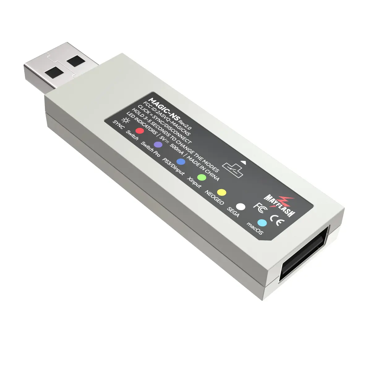 MAYFLASH Magic NS Wireless Bluetooth Controller USB Adapter for Switch/2, Windows, Raspberry Pi, macOS, PS3, NEOGEO Mini - 7.3cm (2.9in) - main product image