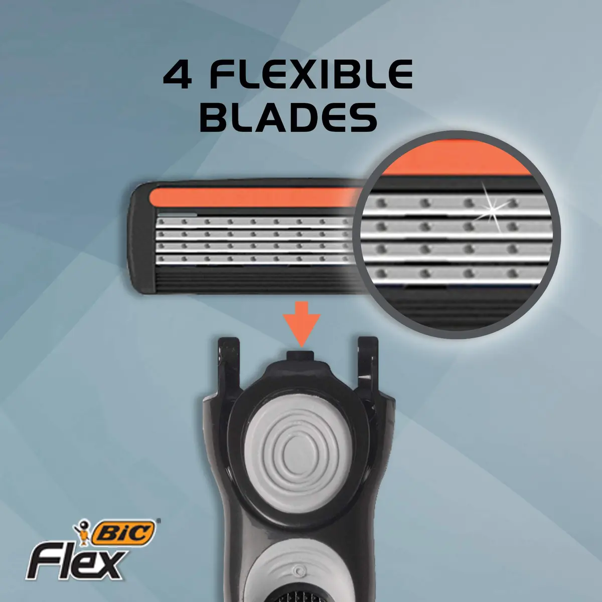 BIC Flex 4 Sensitive Hybrid Titanium Disposable Razors, 2 Handles & 8 Cartridges | Sensitive Skin Friendly (70-120 chars) - view 4
