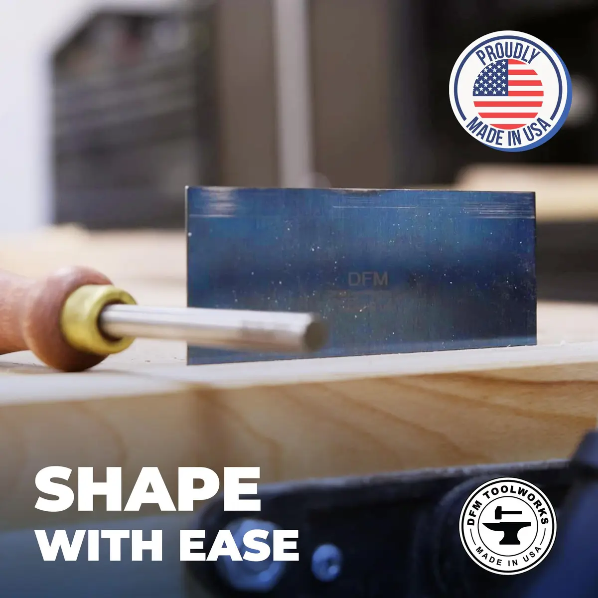 DFM Tool Works Rectangle Card Scraper 0.032" Blue | Precision Woodworking Tool for Hardwoods - view 5