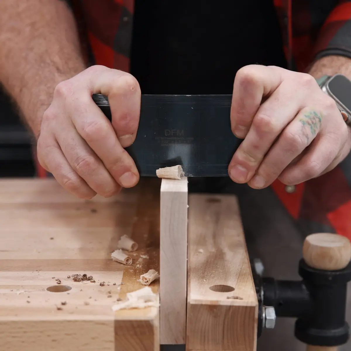 DFM Tool Works Rectangle Card Scraper 0.032" Blue | Precision Woodworking Tool for Hardwoods - view 8