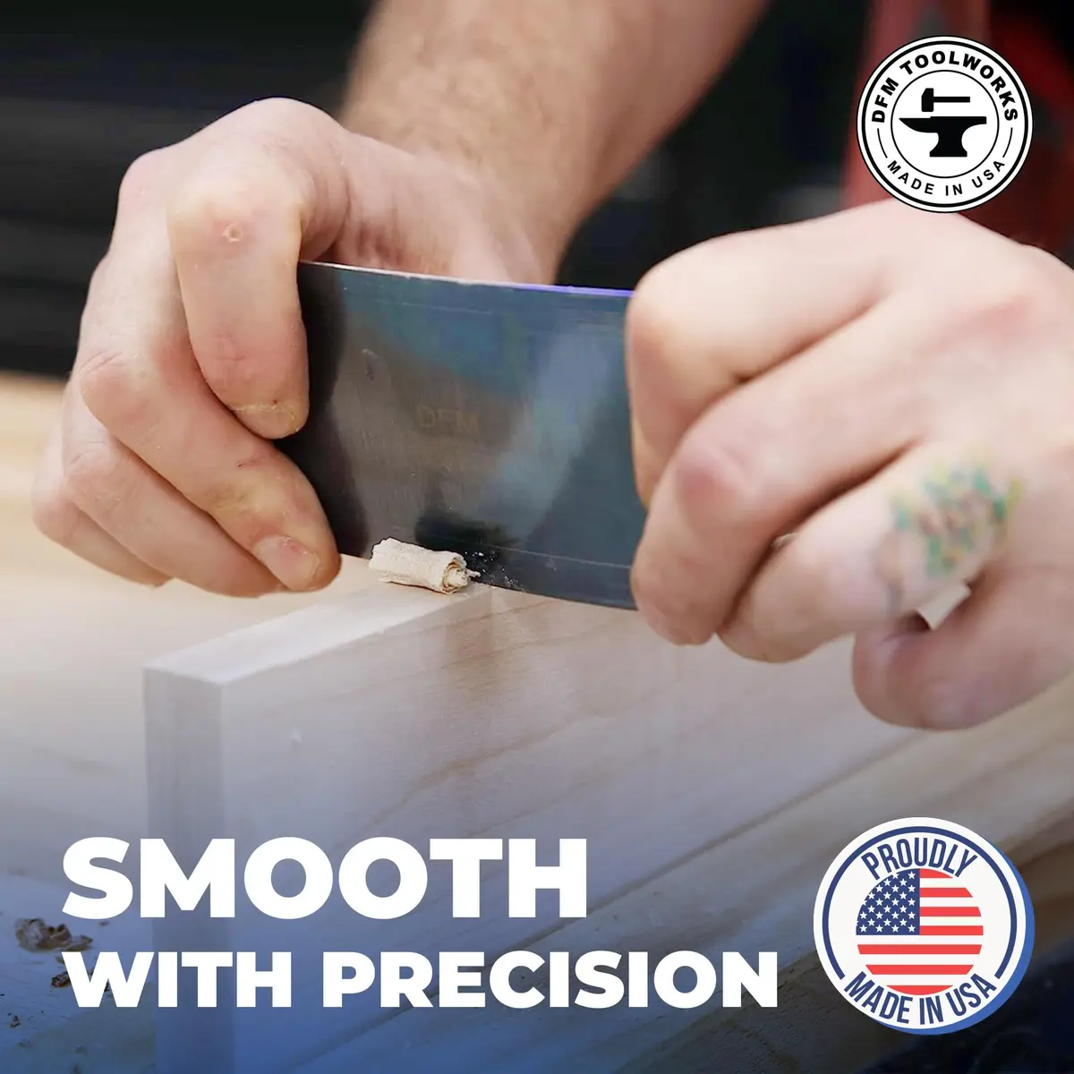 DFM Tool Works Rectangle Card Scraper 0.032" Blue | Precision Woodworking Tool for Hardwoods - view 4