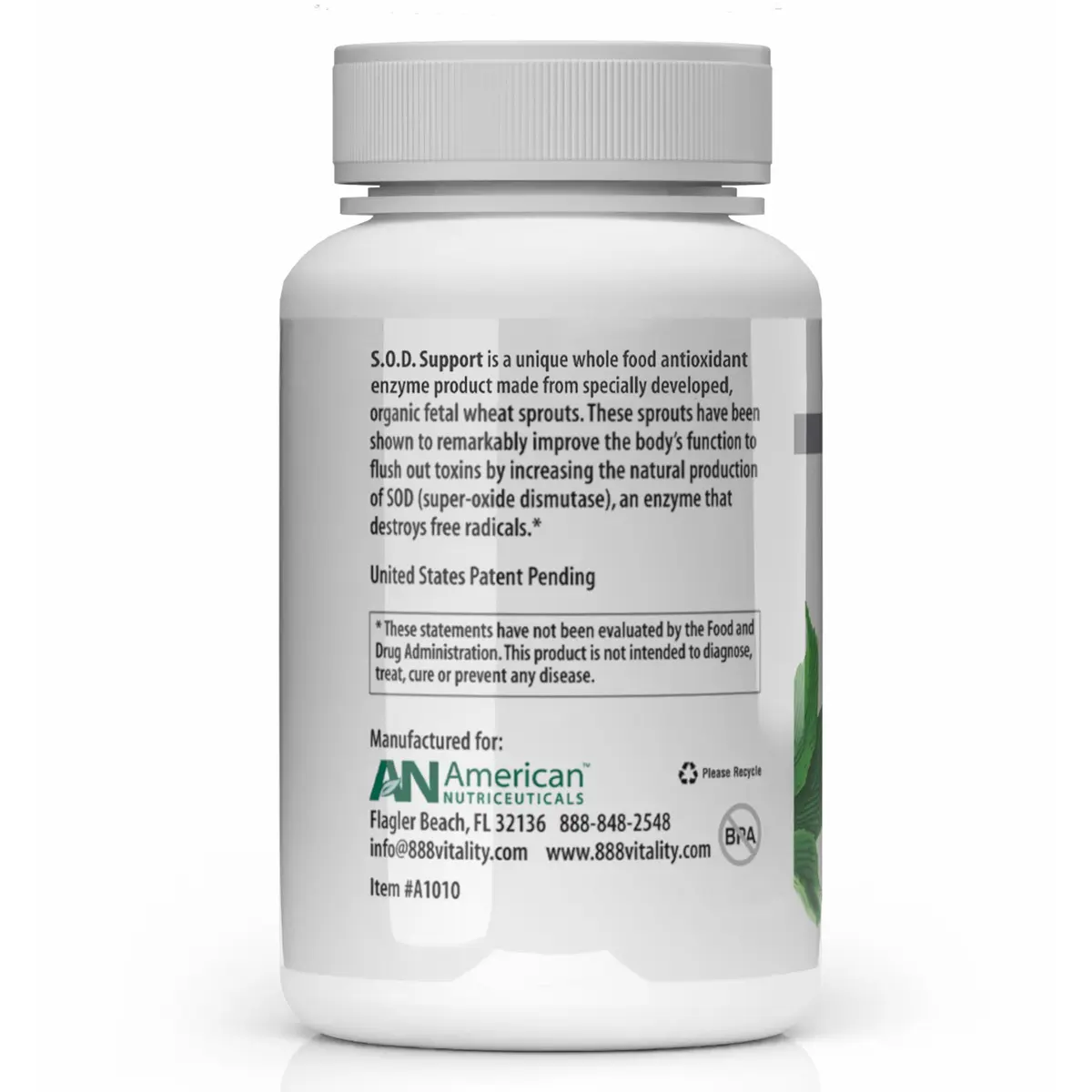 American Nutriceuticals S.O.D. Support 190 Capsules | Supports Natural Super Oxide Dismutase Production - view 3