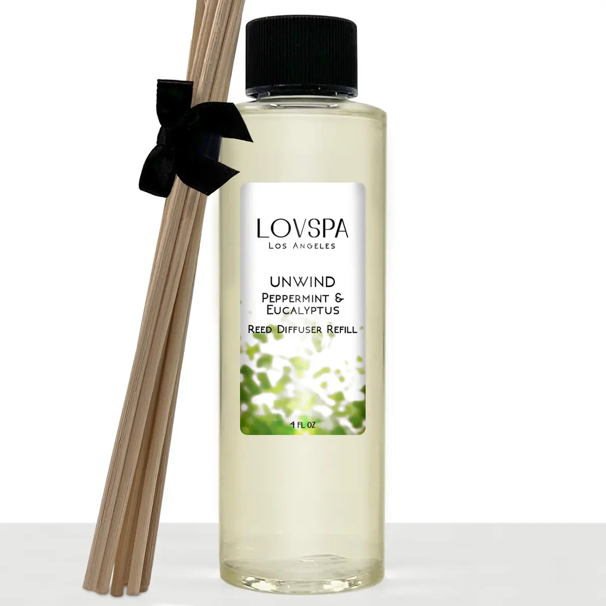 LOVSPA UNWIND Eucalyptus & Mint Reed Diffuser Refill Oil 4 fl oz | Aromatherapy Home Fragrance - main product image