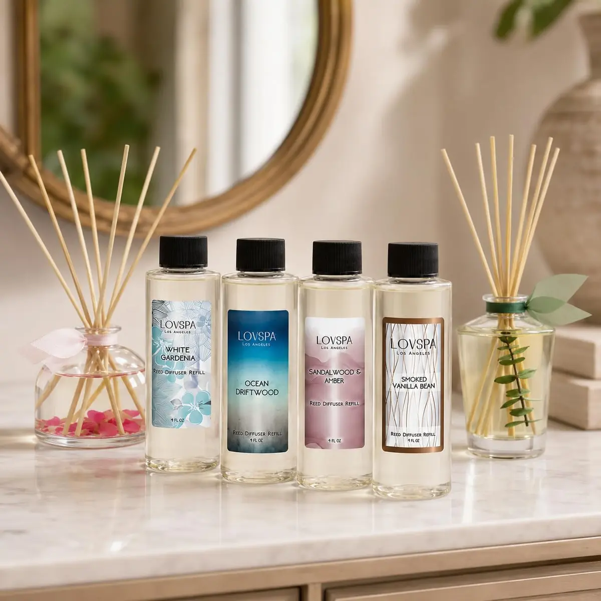 LOVSPA UNWIND Eucalyptus & Mint Reed Diffuser Refill Oil 4 fl oz | Aromatherapy Home Fragrance - view 4
