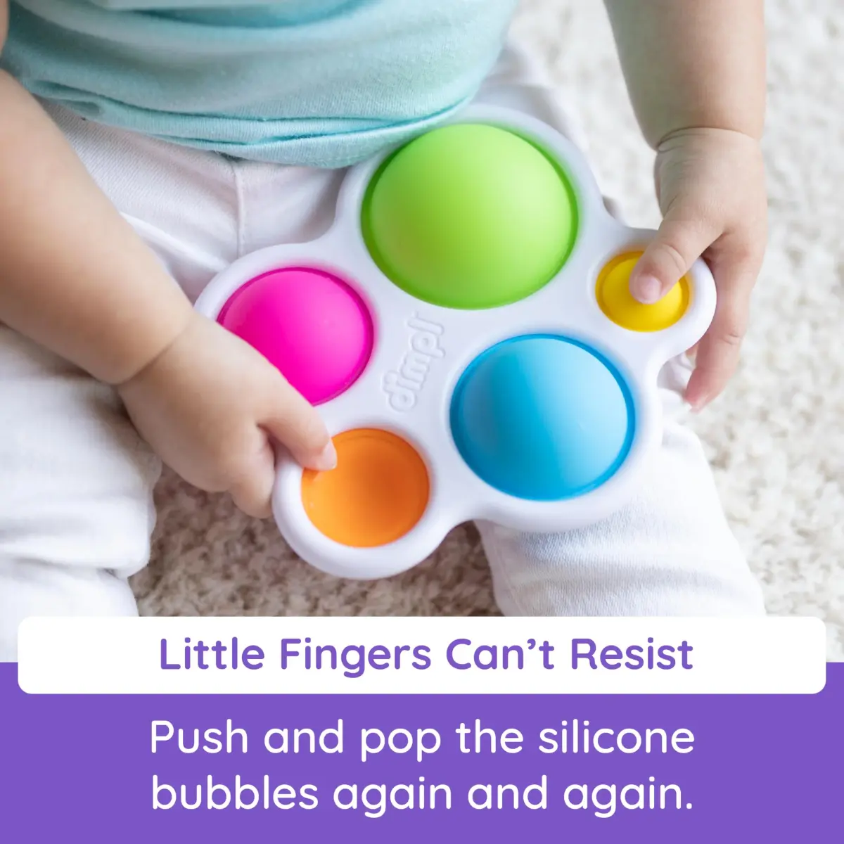 Fat Brain Toys Dimpl Sensory Toy | 5 Silicone Bubbles, BPA-Free, Ages 10 Months+ - view 5