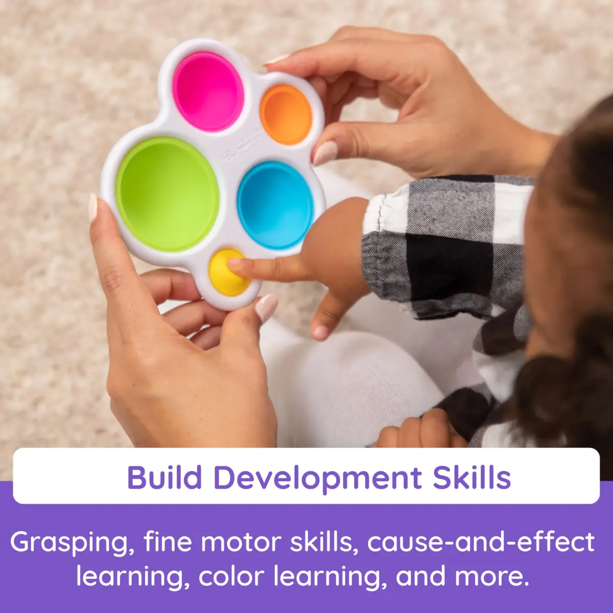 Fat Brain Toys Dimpl Sensory Toy | 5 Silicone Bubbles, BPA-Free, Ages 10 Months+ - view 6