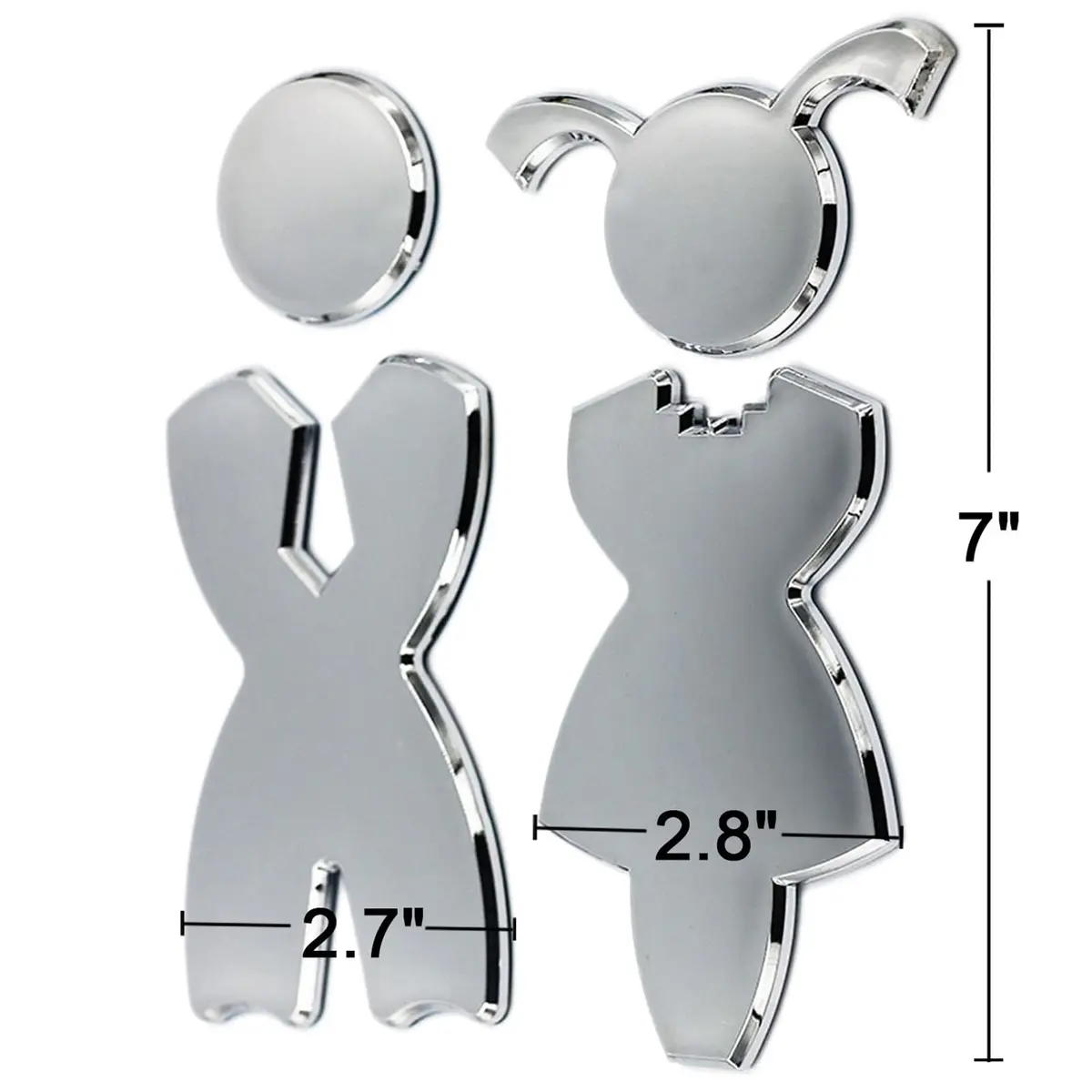 RJWKAZ Bathroom Signs Acrylic Adhesive Backed Unisex Sign 7" (Children Design) · Bathroom Sign for Home & Office - view 4