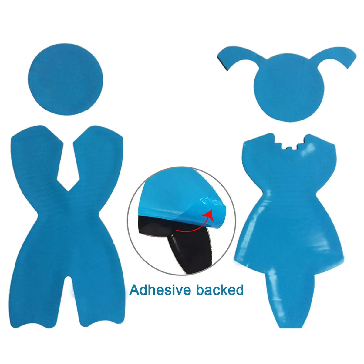 RJWKAZ Bathroom Signs Acrylic Adhesive Backed Unisex Sign 7" (Children Design) · Bathroom Sign for Home & Office - view 3