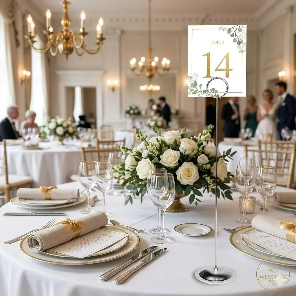 HOHIYA 12 Pack Silver Table Number Holders 12 inch (30.4 cm) | Modern Pedestal Stands for Events - view 9
