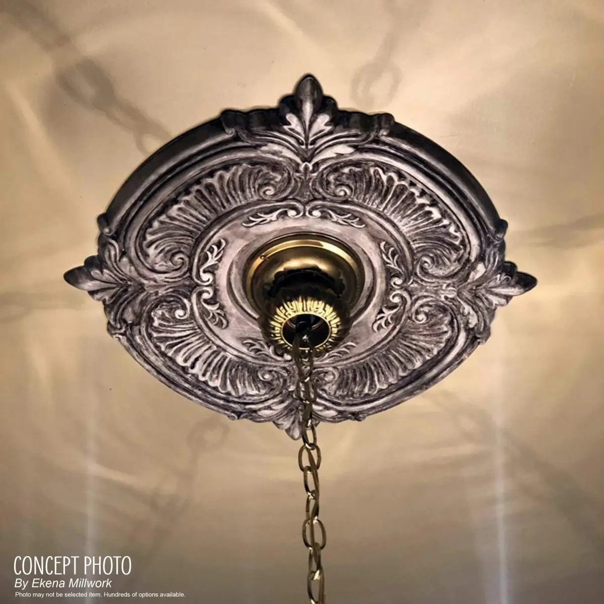 Ekena Millwork Attica Thermoformed PVC Ceiling Medallion 33 cm (13 in.) OD x 1.9 cm (0.75 in.) P | Adds Architectural Detail to Ceilings - view 5
