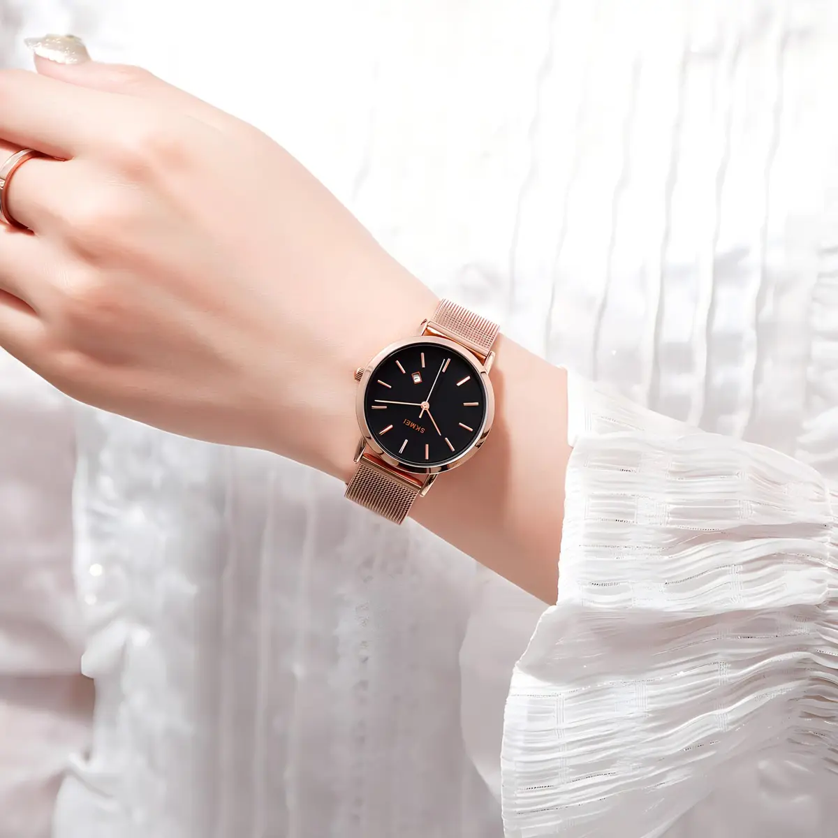 MASTOP Women's Ultra-Thin Quartz Watch 33mm Rose Gold | Japanese Movement - view 5