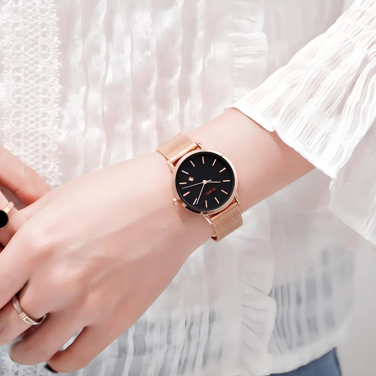 MASTOP Women's Ultra-Thin Quartz Watch 33mm Rose Gold | Japanese Movement - view 9