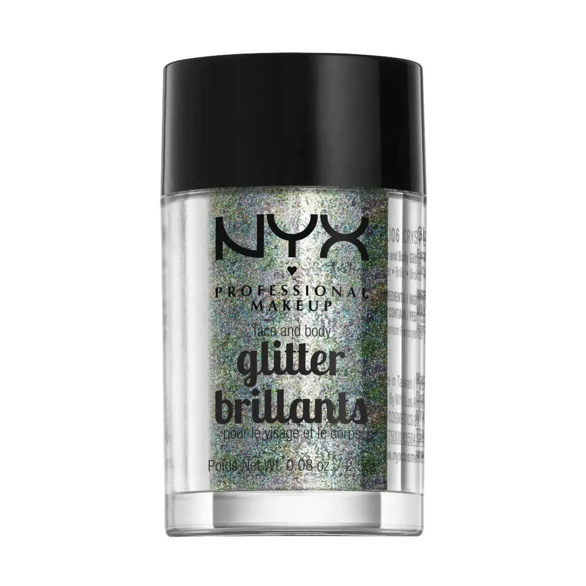 NYX PROFESSIONAL MAKEUP Face & Body Glitter, Crystal | Sparkling Loose Glitter for Face & Body, 0.08 Oz - view 2