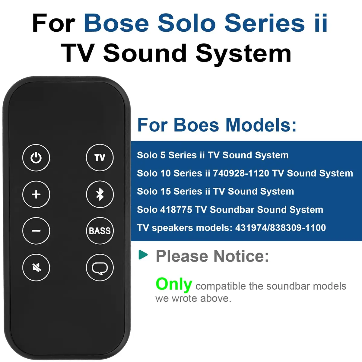 Motiexic Replacement Remote Control for Bose Solo 5 10 15 Series II Sound Systems | Infrared Connectivity - view 4