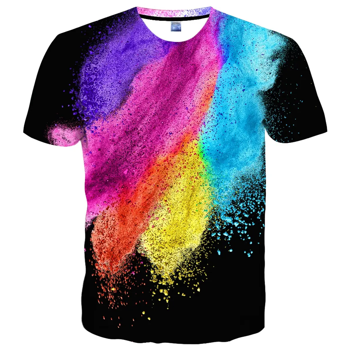 YAJOOEY Men Womens Colorful Printing Shirts Unisex 3D Graphic Printed Casual Short Sleeve T-Shirts L | Vibrant 3D Dye-Sublimation - main product image