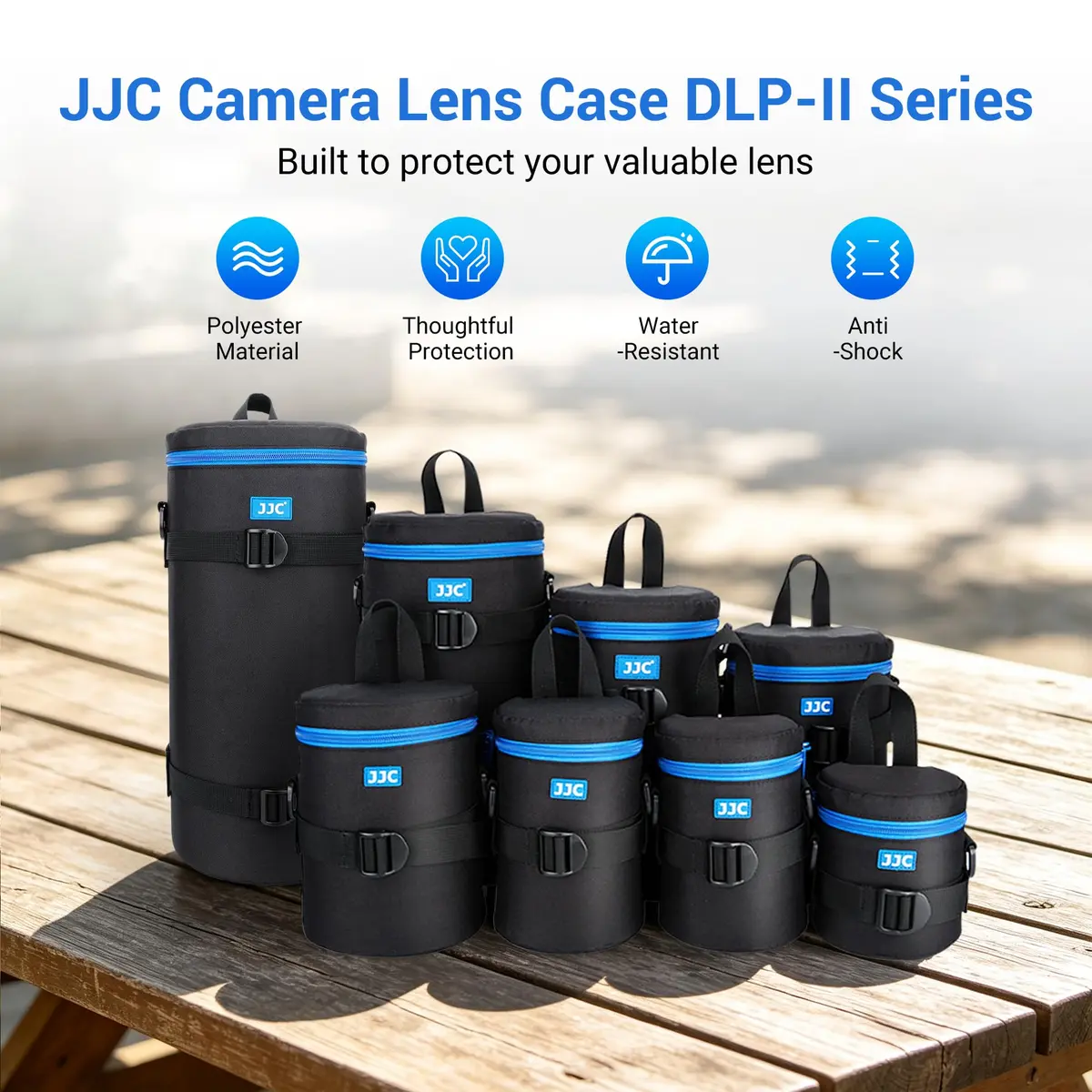 JJC Camera Lens Case Pouch, Padded Bag Fits Lens up to 3.9 x 6.5 (D x L) - view 2