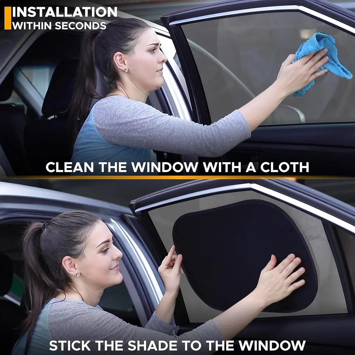 EcoNour Car Window Shades for Baby | Protects Baby from Sun & Heat (4 Pack) - view 7