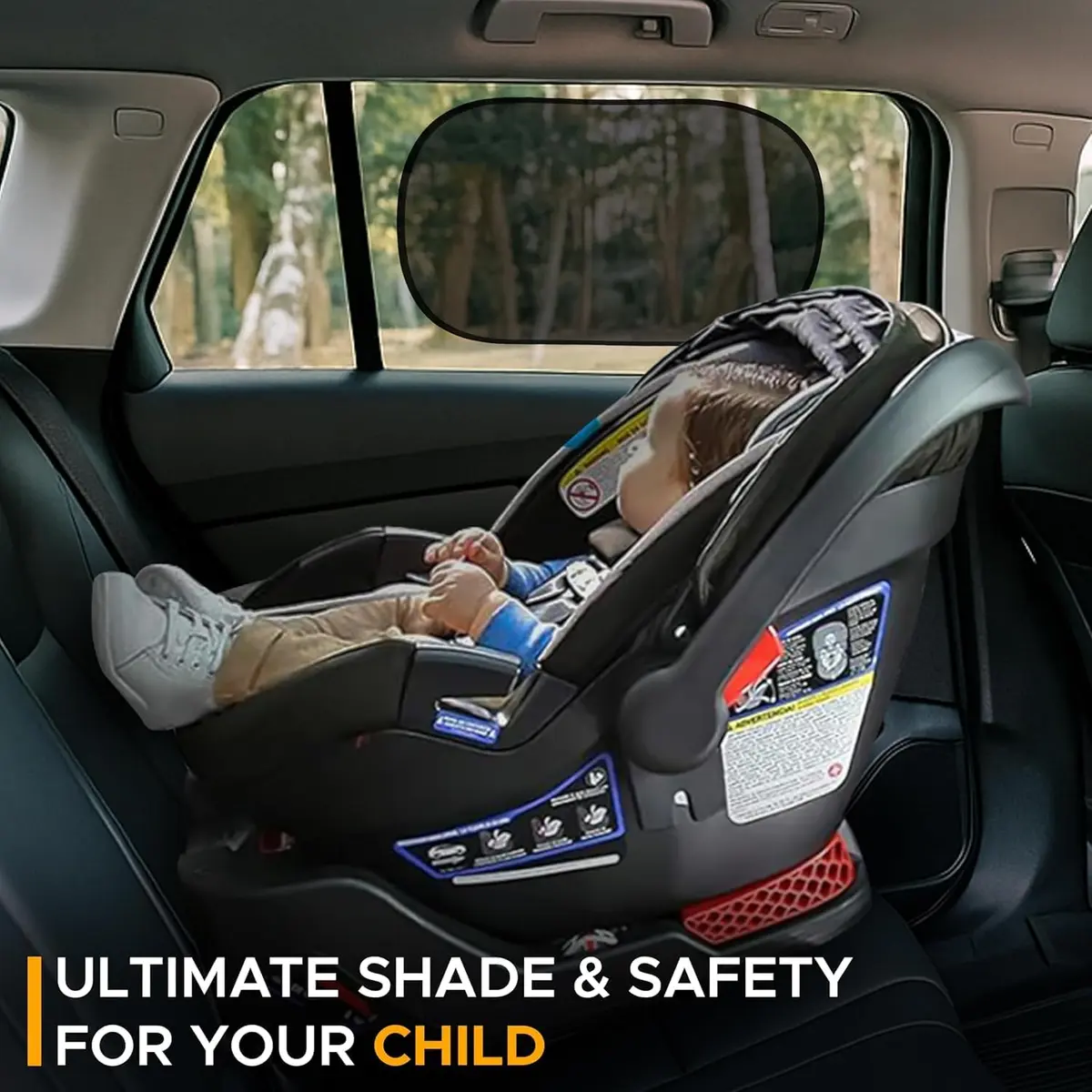 EcoNour Car Window Shades for Baby | Protects Baby from Sun & Heat (4 Pack) - view 9