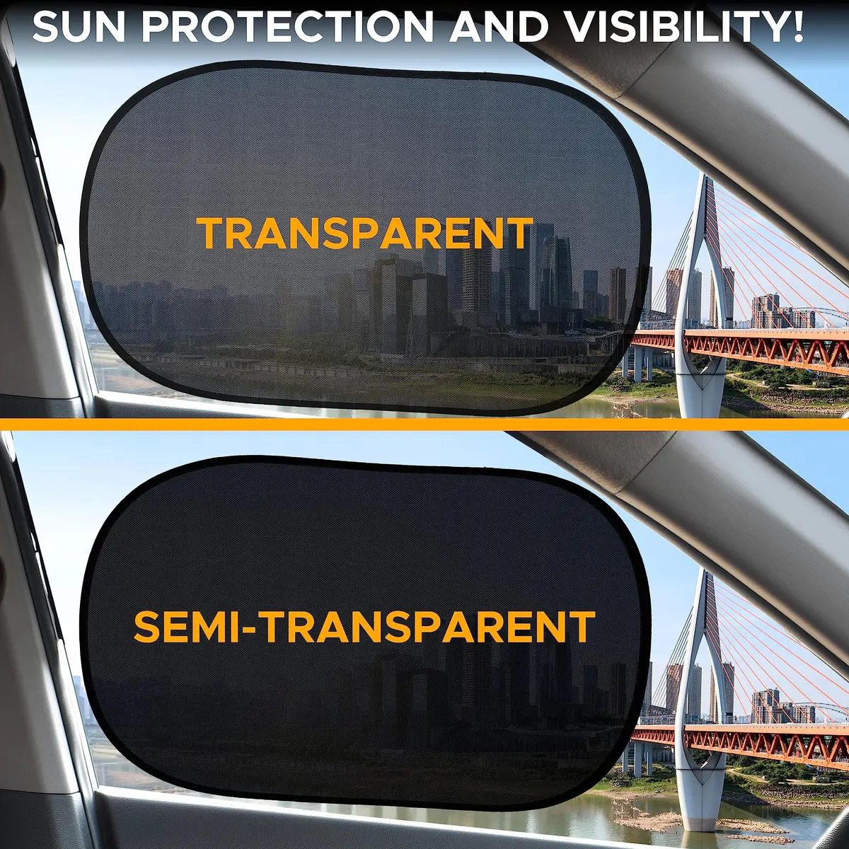 EcoNour Car Window Shades for Baby | Protects Baby from Sun & Heat (4 Pack) - view 3