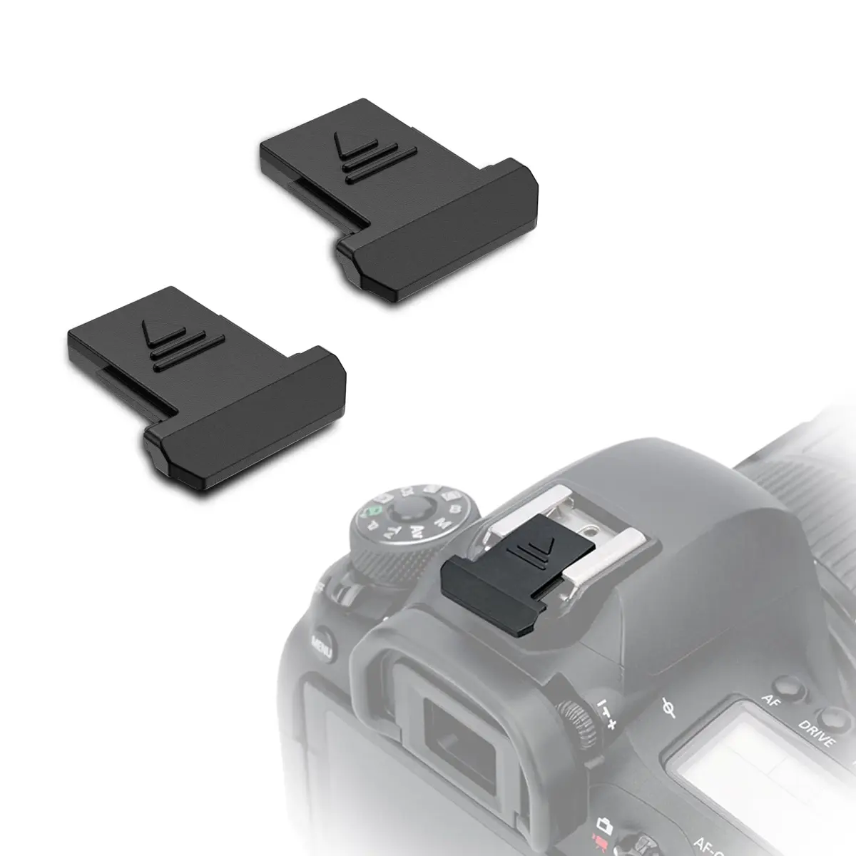 JJC Camera Hot Shoe Cover Cap 2-Pack | Protects Canon EOS R100 R5 R6 RP Rebel T7i T7 T6i SL3 SL2 - main product image