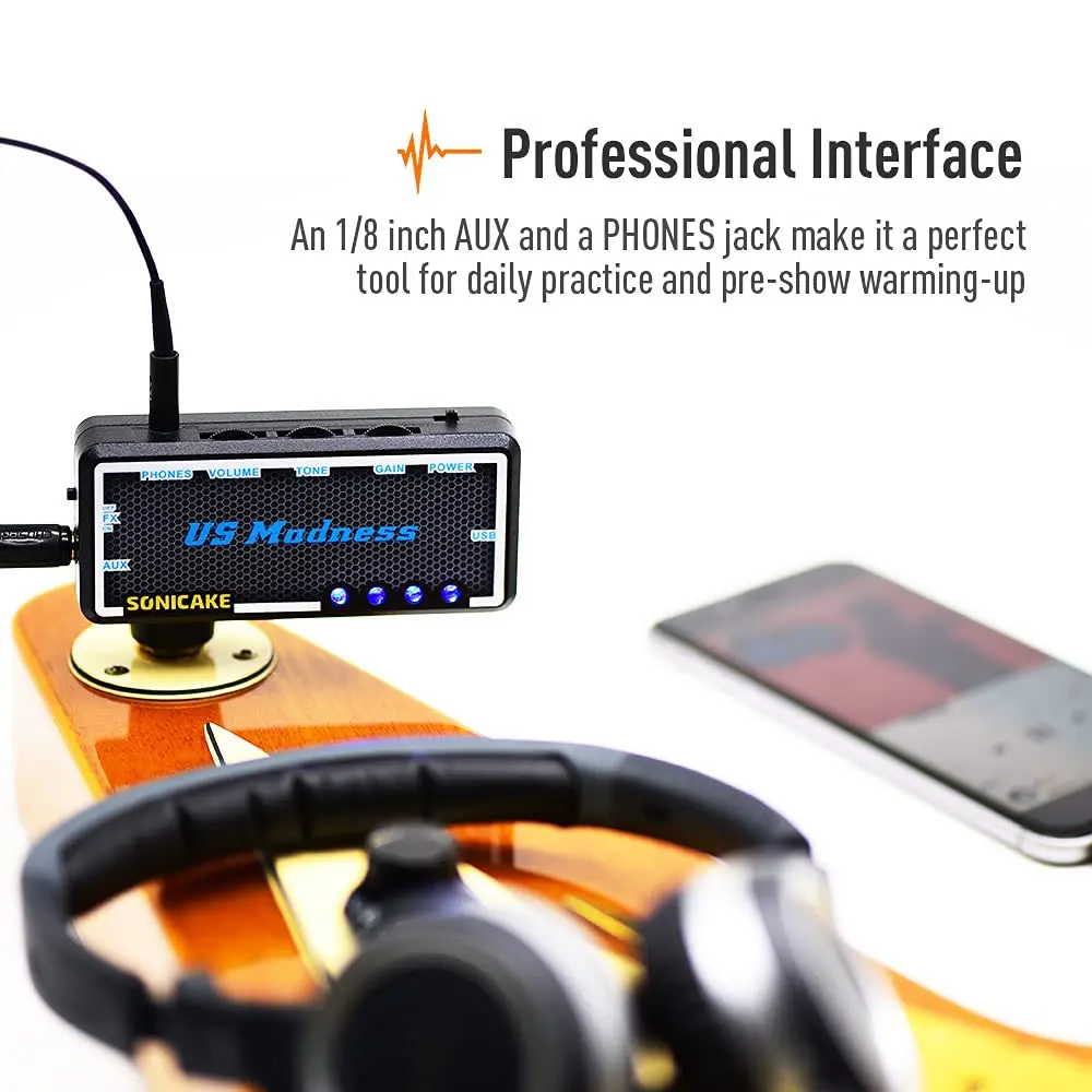 SONICAKE Mini Headphone Amp Combo for Guitar & Bass | Rechargeable, Effects, US Madness - view 5