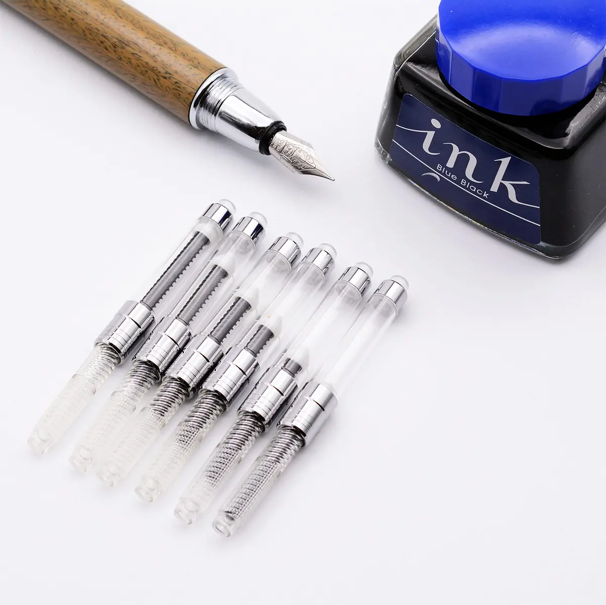 LACHIEVA LUX - International Size Fountain Pen Ink Converter- 6 PACK (Clear) | Refillable, Compatible with Major Fountain Pens - main product image