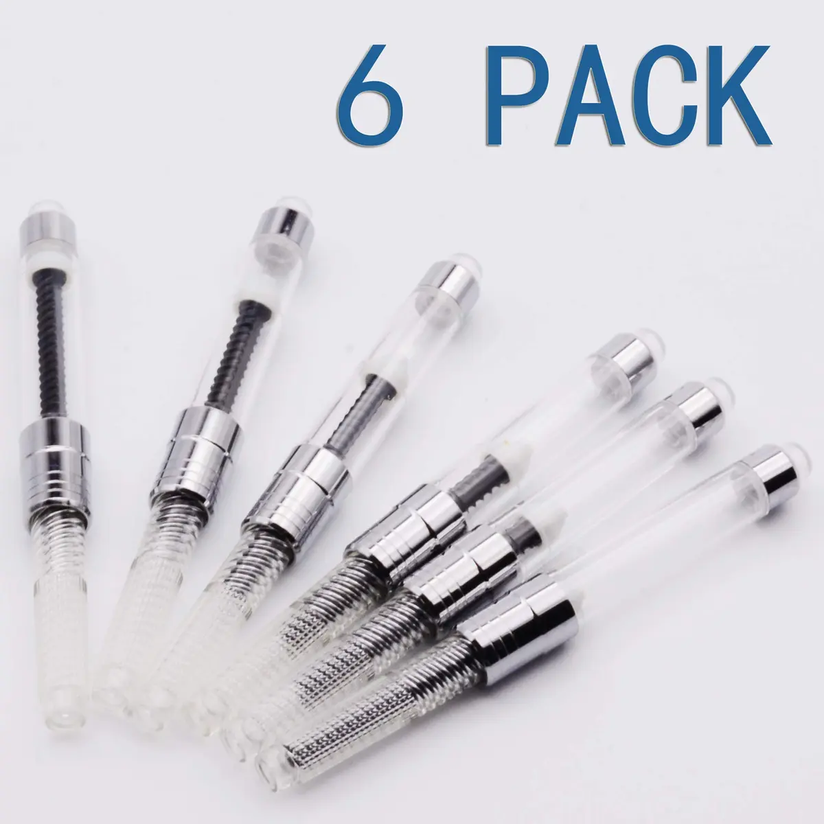 LACHIEVA LUX - International Size Fountain Pen Ink Converter- 6 PACK (Clear) | Refillable, Compatible with Major Fountain Pens - view 3