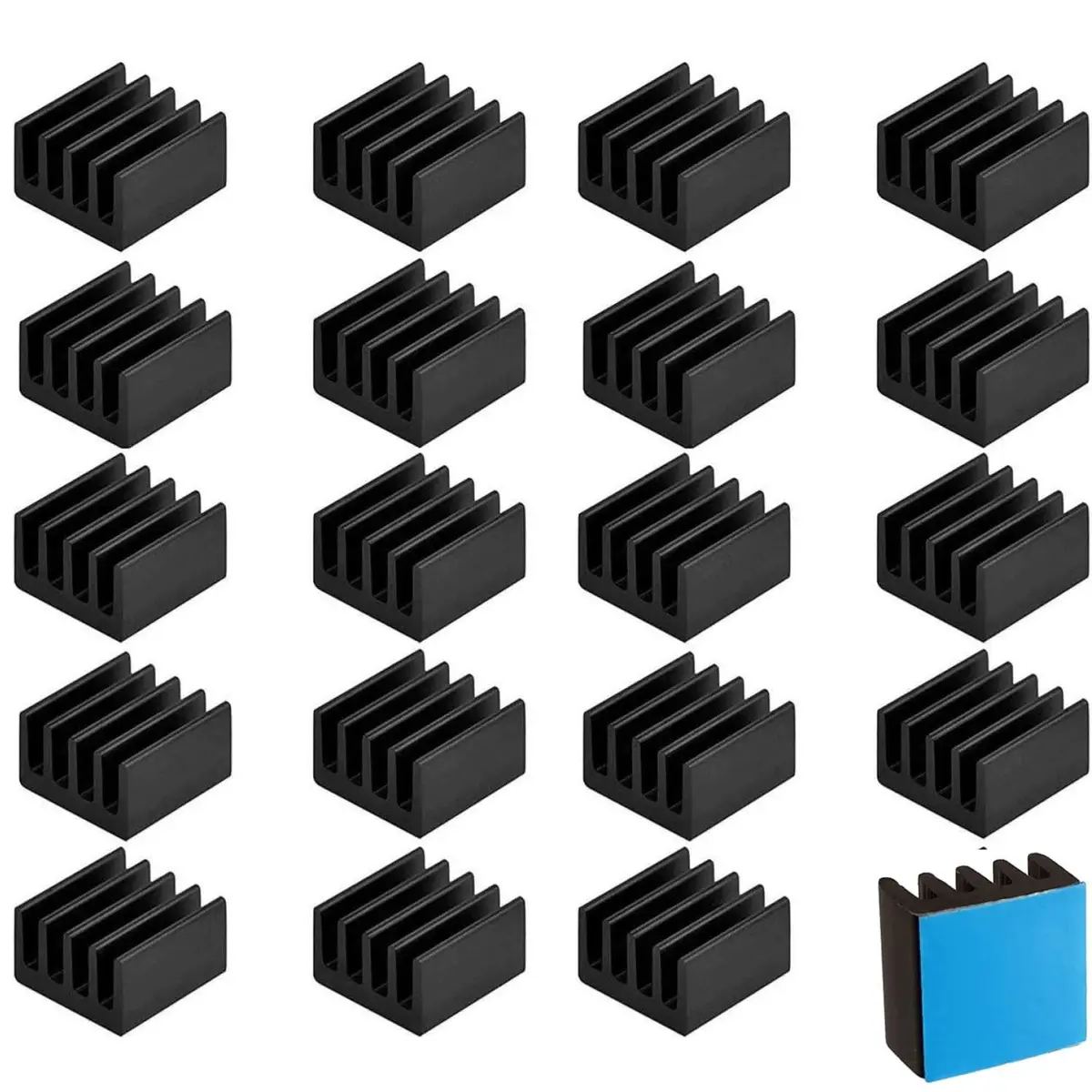 Easycargo 20pcs 9mm Small Aluminum Heatsink Kit | Passive Cooling for VRM & GPU - main product image