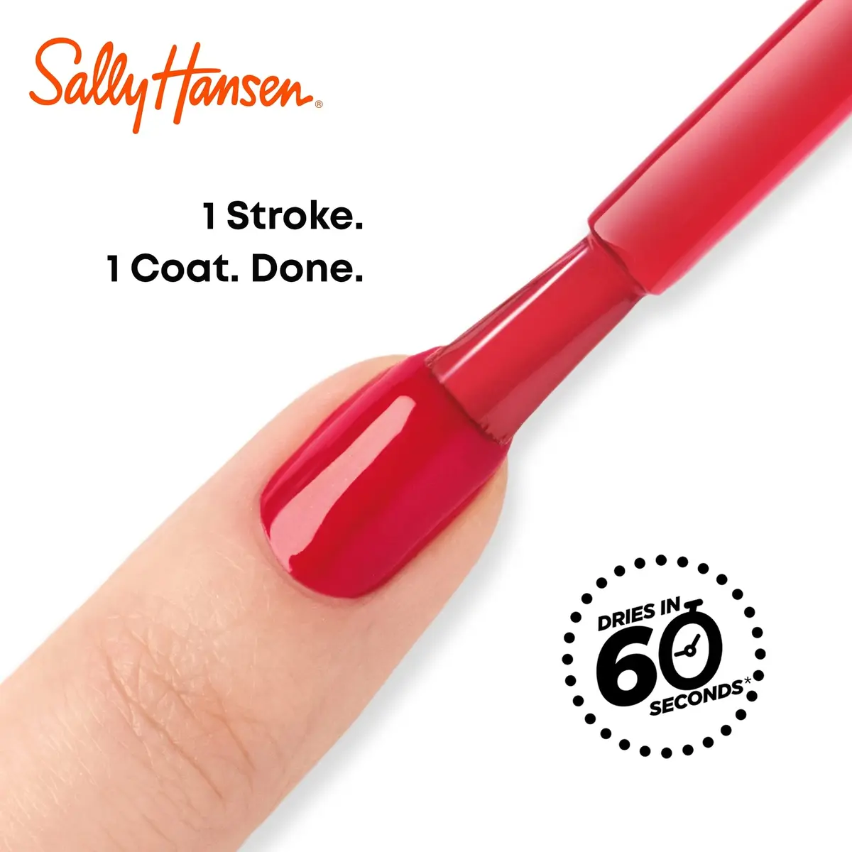 Sally Hansen Insta-Dri Nail Polish White On Time, 9ml (0.31 Fl Oz) | Quick Dry, Long Lasting, Shiny Finish - view 2