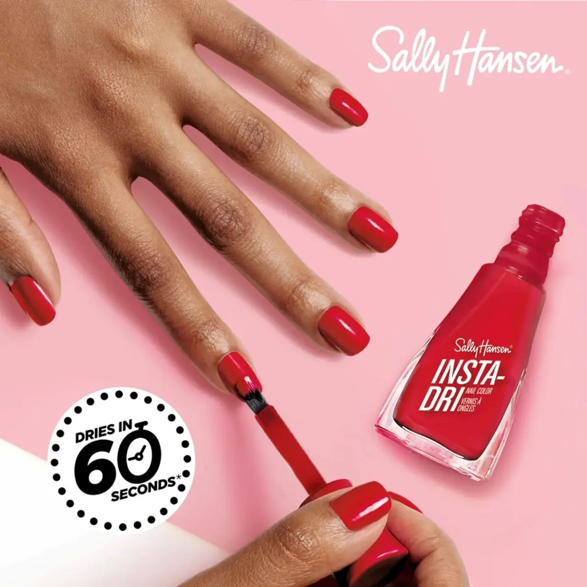 Sally Hansen Insta-Dri Nail Polish White On Time, 9ml (0.31 Fl Oz) | Quick Dry, Long Lasting, Shiny Finish - view 3