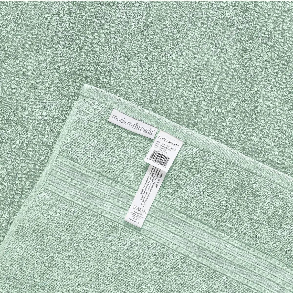 Modern Threads 6-Piece 100% Cotton Damask Medallion Towel Set, Sage | Highly Absorbent, Soft & Plush, Quick-Drying, 550 GSM, Color-Rich Yarn-Dyed Design - view 5