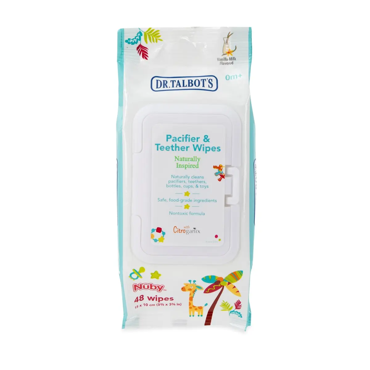 Dr. Talbot's Pacifier and Teether Wipes 96 Count | All Natural, Alcohol-Free, Food-Grade Cleaning Wipes - main product image