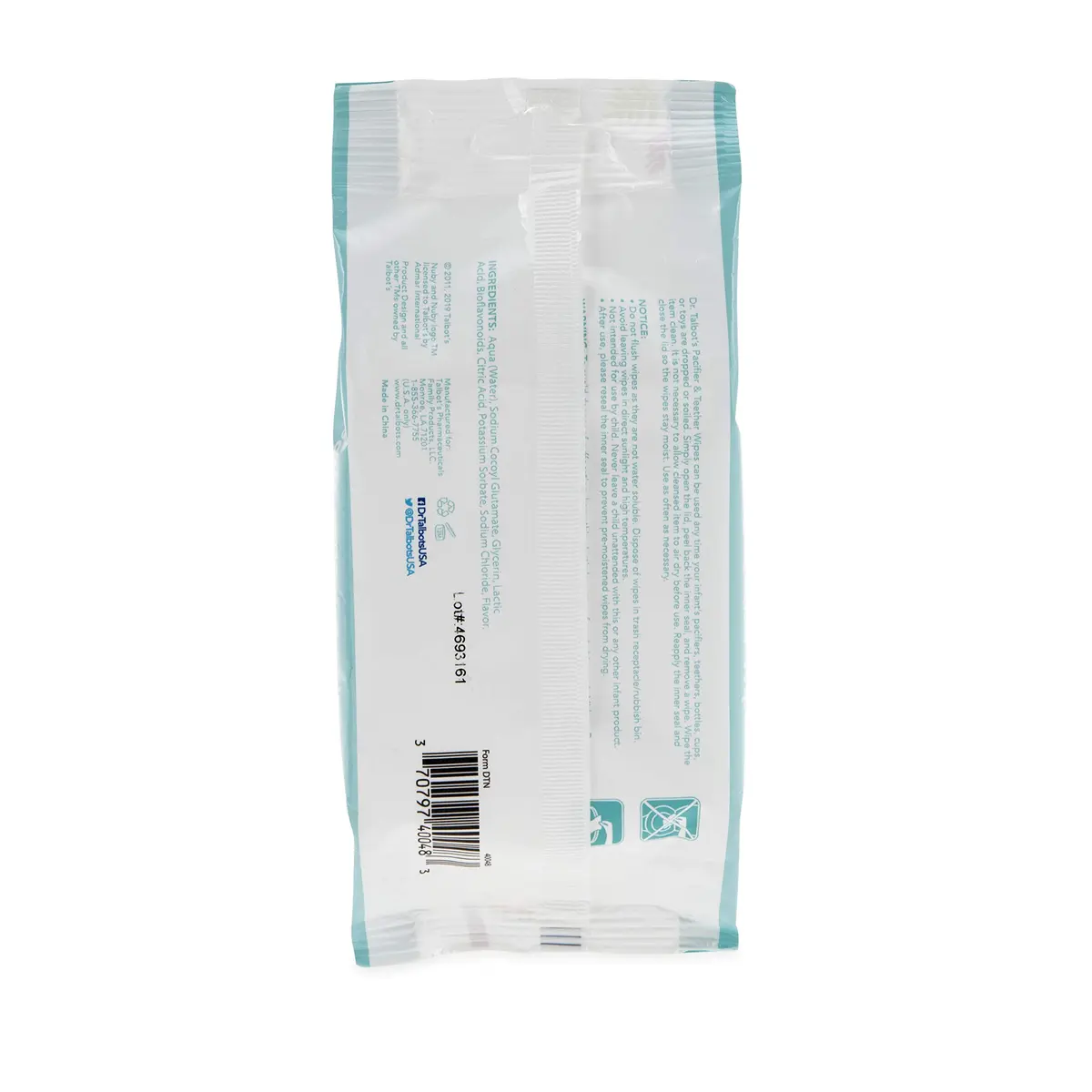 Dr. Talbot's Pacifier and Teether Wipes 96 Count | All Natural, Alcohol-Free, Food-Grade Cleaning Wipes - view 8