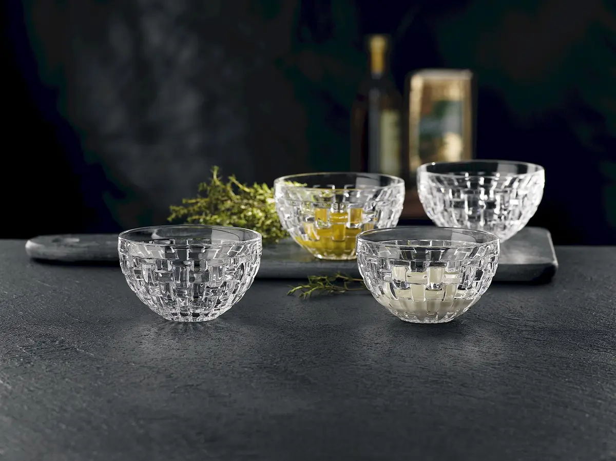 Nachtmann Bossa Nova Round Crystal Dip Bowls | 4-Piece Set for Dips & Sauces, Dishwasher Safe - view 7