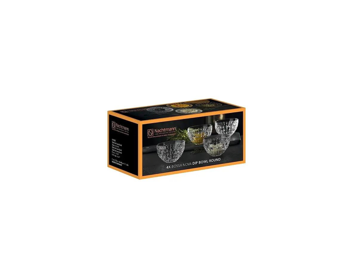 Nachtmann Bossa Nova Round Crystal Dip Bowls | 4-Piece Set for Dips & Sauces, Dishwasher Safe - view 2