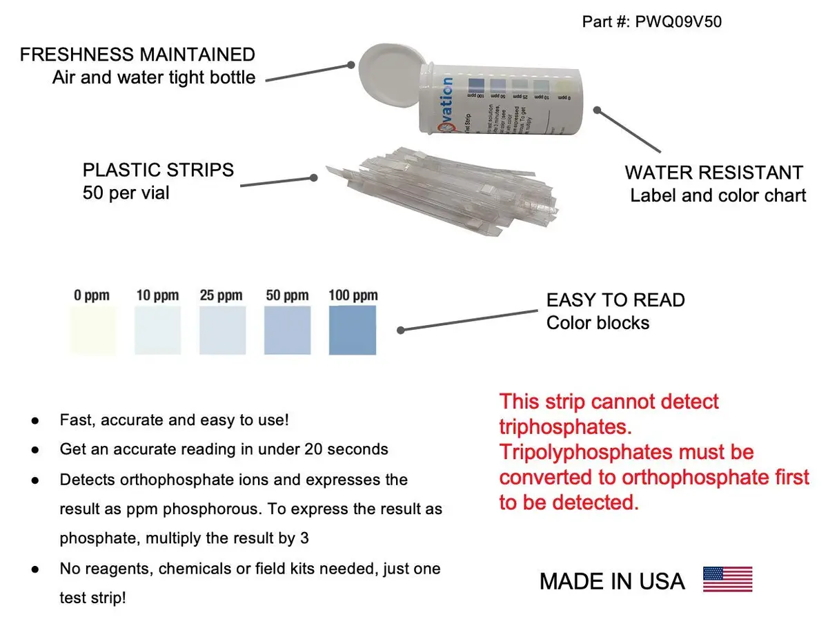 Bartovation Phosphorus and Phosphate Test Strips 0-100 ppm | Accurate, Easy to Use, Waterproof - view 2