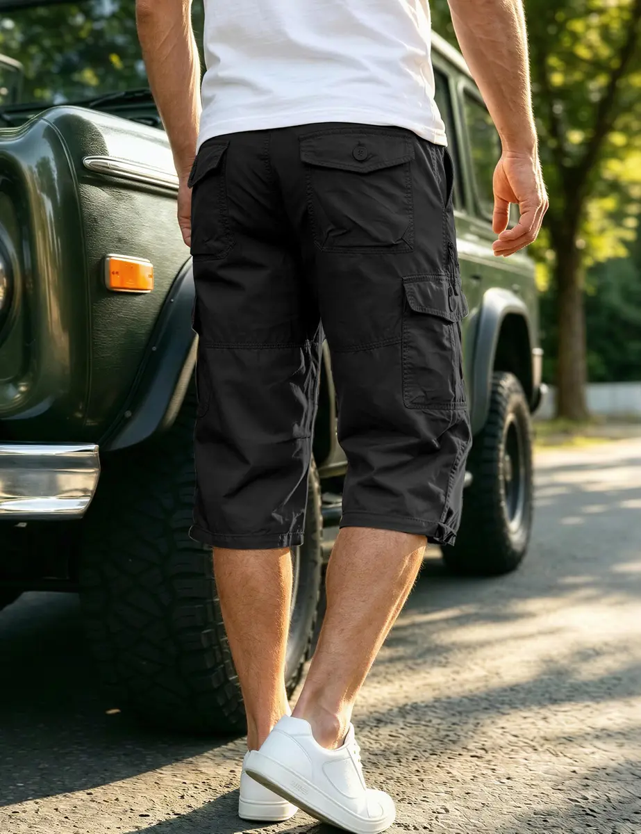 EKLENTSON Cargo Shorts Men Casual Cotton 34 | Classic Fit, Multi-Pocket, Below Knee (70-120 chars) - view 3