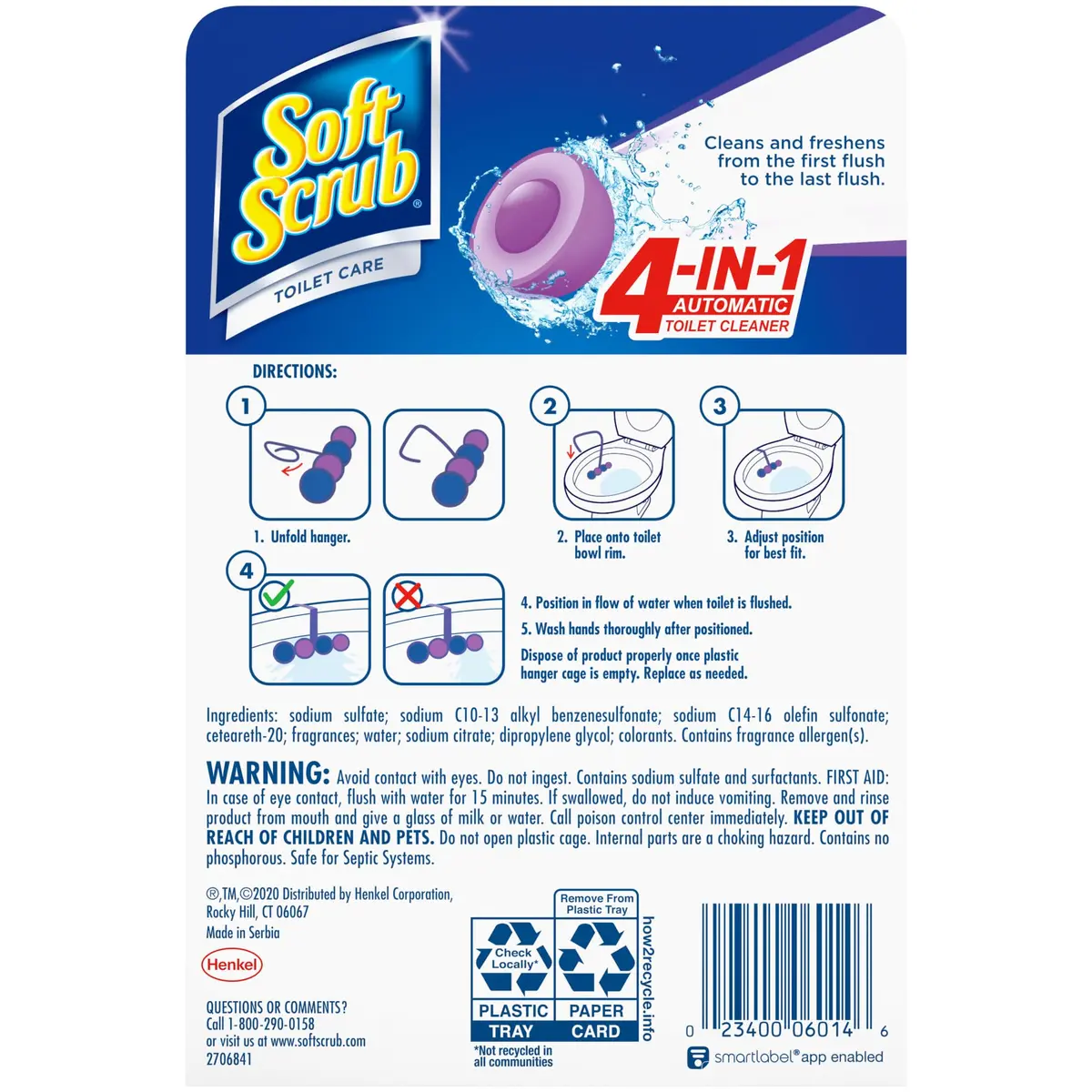 Soft Scrub 4-in-1 Rim Hanger Toilet Bowl Cleaner Lavender 2 Count | Long-Lasting Freshness & Buildup Prevention - view 6