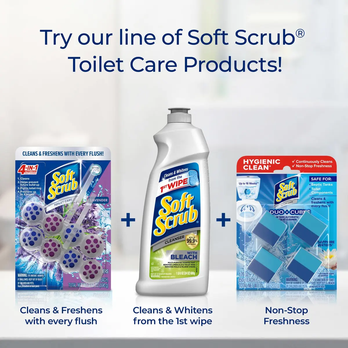 Soft Scrub 4-in-1 Rim Hanger Toilet Bowl Cleaner Lavender 2 Count | Long-Lasting Freshness & Buildup Prevention - view 8