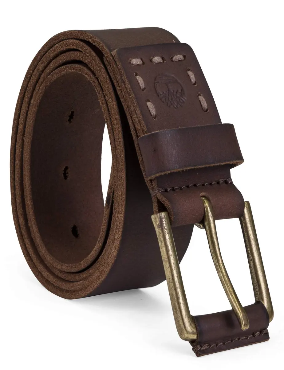 Timberland Casual Leather Classic Men Everyday Belts, Dark Brown, 36 | Genuine Full-Grain Leather - main product image