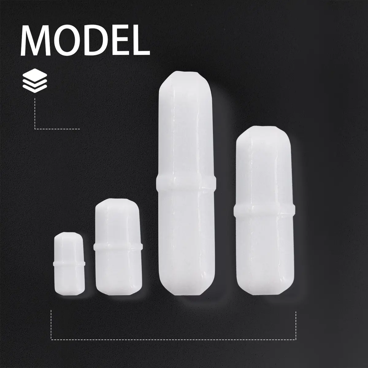 Yizerel PTFE Magnetic Stirrer Stir Bars Set (10pcs, 2-35mm) | Essential Lab Consumables - view 3
