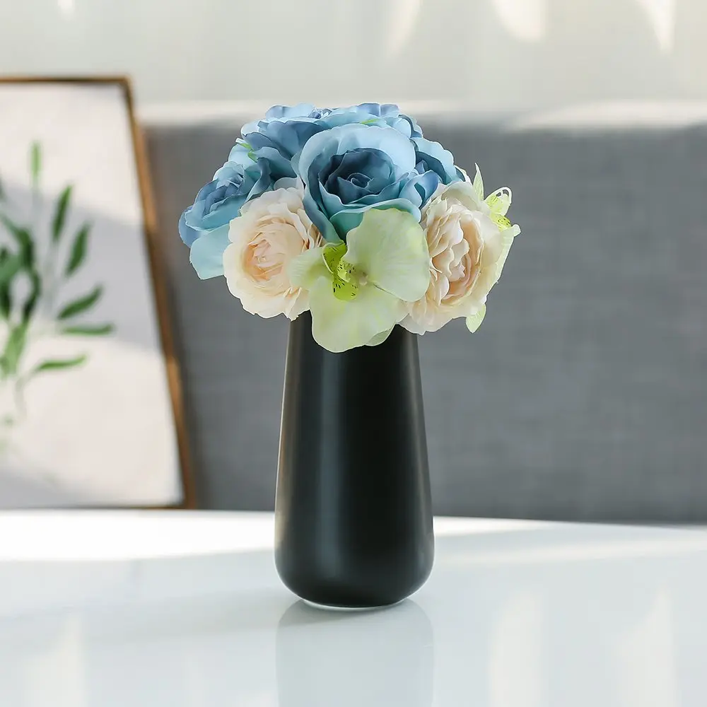 D'vine Dev 8 Inch Ceramic Flower Vase Matte Finishing | Minimalist Home Décor - view 6