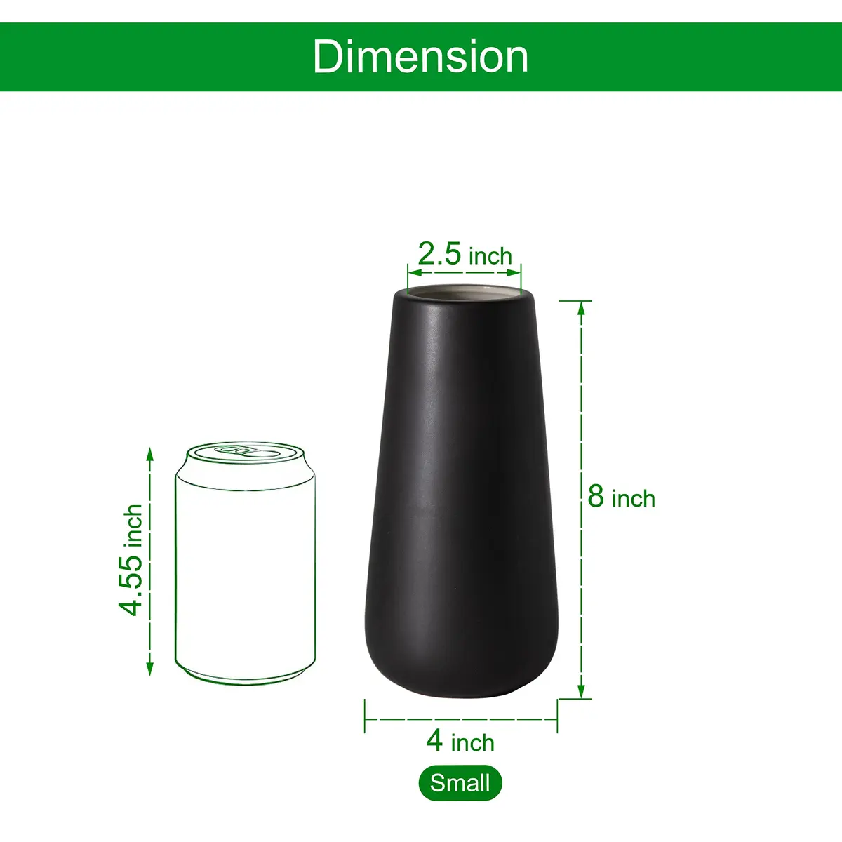 D'vine Dev 8 Inch Ceramic Flower Vase Matte Finishing | Minimalist Home Décor - view 4